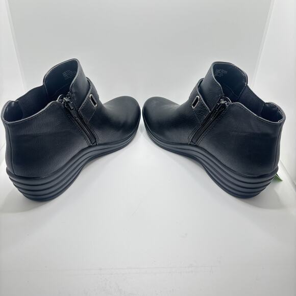 Kohls Boots Women’s Sz 8 Booties Shoes Black Leather Ankle Zipper Side-Top Strap - Picture 7 of 9